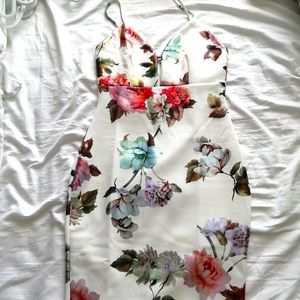 White floral midi dress